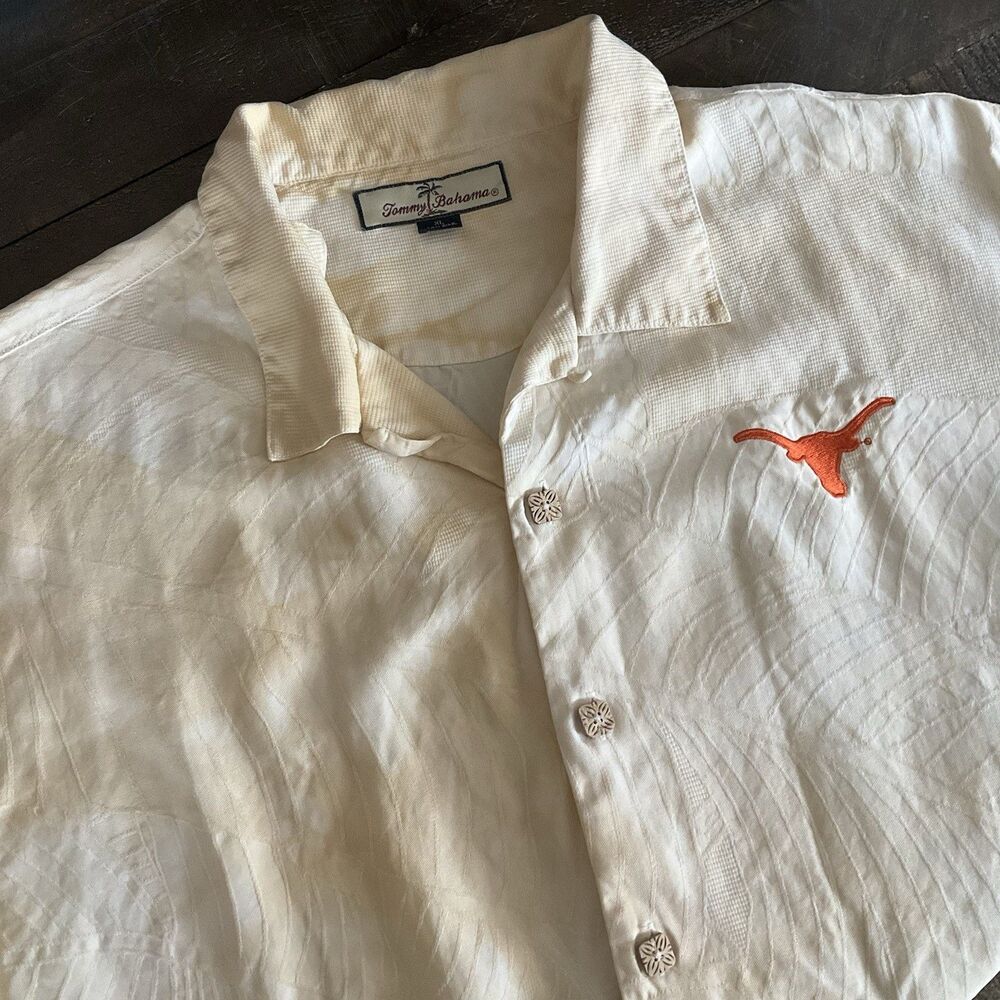 Custom Texas Longhorns Hawaiian Shirt Mens XL Tommy Bahama Silk UT Austin